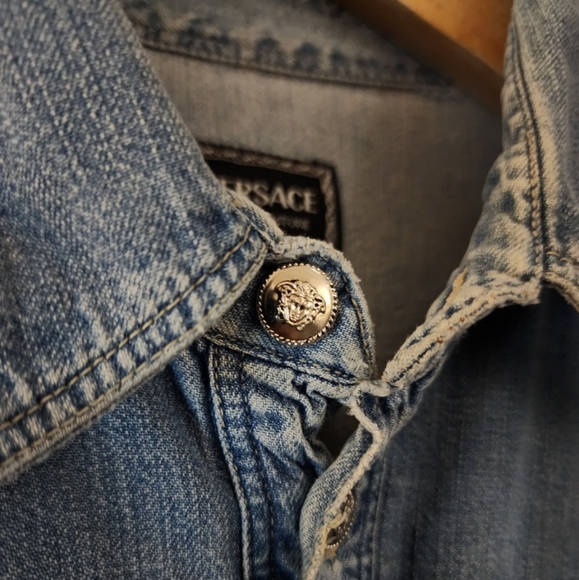 Vintage x 90s Versace Jean Couture Denim Button Down Shirt - Picture 4 of 14